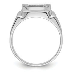 14k White Gold Men's Polished and Textured Masonic Ring Mounting (No Stone Included)