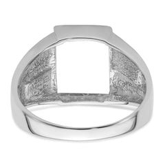 14k White Gold Men's Polished and Textured Masonic Ring Mounting (No Stone Included)