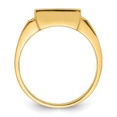 14k Men's Polished and Textured Masonic Ring Mounting (No Stone Included)