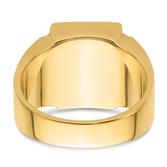 14k Men's Polished and Textured Masonic Ring Mounting (No Stone Included)