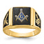 Men's Black Enamel & Onyx Masonic Ring in 14K Yellow Gold, Size 10 - Sophia Jewelers