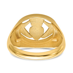 14k .01ct. Diamond and Onyx Mens Claddagh Ring Mounting (No Stone Included)