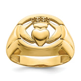 14k .01ct. Diamond and Onyx Mens Claddagh Ring Mounting (No Stone Included)