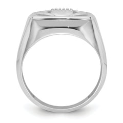 14k White Gold .01ct. Diamond/Onyx Men's Claddagh Ring Mounting (No Stone Included)