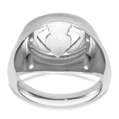 14k White Gold .01ct. Diamond/Onyx Men's Claddagh Ring Mounting (No Stone Included)