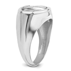 14k White Gold .01ct. Diamond/Onyx Men's Claddagh Ring Mounting (No Stone Included)