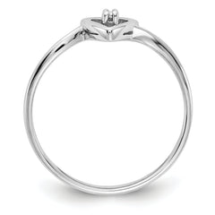14k White Gold AA Diamond heart ring