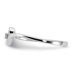 14k White Gold AA Diamond heart ring