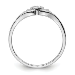 14k White Gold .03ct. Diamond Heart Ring Mounting (No Stone Included)