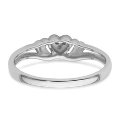 14k White Gold .03ct. Diamond Heart Ring Mounting (No Stone Included)