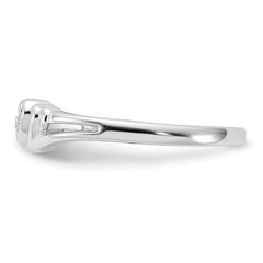 14k White Gold AA Diamond Heart Ring