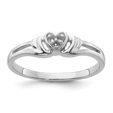 14k White Gold .03ct. Diamond Heart Ring Mounting (No Stone Included)