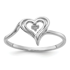 14k White Gold Heart Ring Mounting (No Stone Included)