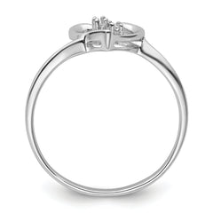 14k White Gold .02ct. Diamond Heart Ring Mounting (No Stone Included)