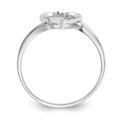 14k White Gold AA Diamond heart ring