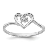 14k White Gold .02ct. Diamond Heart Ring Mounting (No Stone Included)