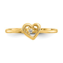 14k AA Diamond heart ring
