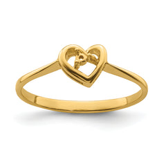 14k .02ct. Diamond Heart Ring Mounting (No Stone Included)