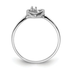 14k White Gold .02ct. Diamond Heart Ring Mounting (No Stone Included)