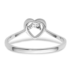 14k White Gold .02ct. Diamond Heart Ring Mounting (No Stone Included)