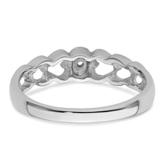 14k White Gold .02ct. Diamond Heart Ring Mounting (No Stone Included)