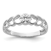 14k White Gold .02ct. Diamond Heart Ring Mounting (No Stone Included)