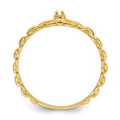 14k .01ct. Diamond Heart Ring Mounting (No Stone Included)