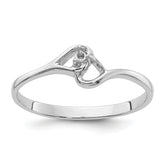 14k White Gold Heart Ring Mounting (No Stone Included)