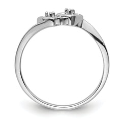 14k White Gold .02ct. Diamond Heart Ring Mounting (No Stone Included)