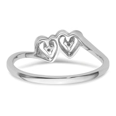 14k White Gold .02ct. Diamond Heart Ring Mounting (No Stone Included)