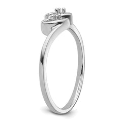 14k White Gold .02ct. Diamond Heart Ring Mounting (No Stone Included)