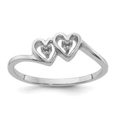 14k White Gold .02ct. Diamond Heart Ring Mounting (No Stone Included)