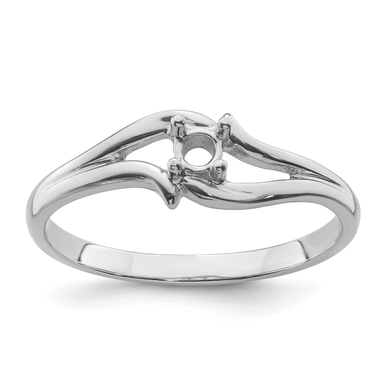 14k White Gold Ring Mounting (No Stone Included)