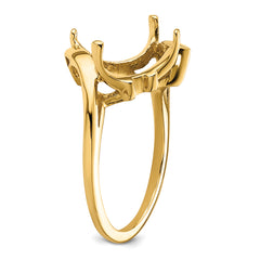 14k 10x8mm Emerald-cut Gemstone Ring Mounting (No Stone Included)