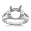 14k White Gold 11x9mm Oval Gemstone Ring Mounting (No Stone Included)