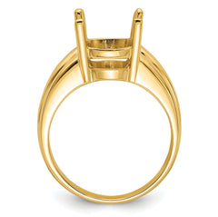 14k 12x10mm Oval Gemstone Ring Mounting (No Stone Included)