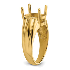 14k 12x10mm Oval Gemstone Ring Mounting (No Stone Included)