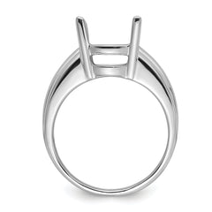 14k White Gold 12x10mm Oval Gemstone Ring Mounting (No Stone Included)