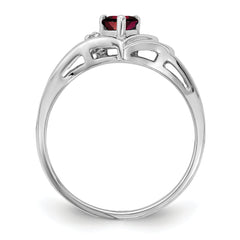 14k White Gold Diamond/4mm Heart Gemstone Ring Mounting (No Stone Included)