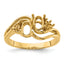 14k Diamond / Two 6x4 Oval Gemstone Ring Mounting (No Stone Included)
