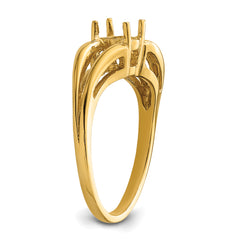 14k 6x4mm Oval Gemstone Ring Mounting (No Stone Included)