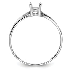 14k White Gold Gemstone Ring Mounting (No Stone Included)