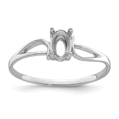 14k White Gold Gemstone Ring Mounting (No Stone Included)