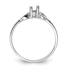 14k White Gold Gemstone Ring Mounting (No Stone Included)