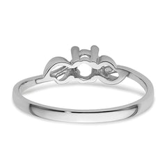 14k White Gold Gemstone Ring Mounting (No Stone Included)