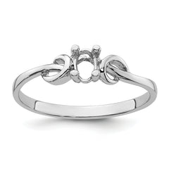 14k White Gold Gemstone Ring Mounting (No Stone Included)