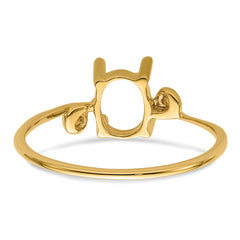 14k 7x5mm Oval Gemstone Ring Mounting (No Stone Included)