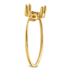 14k 7x5mm Oval Gemstone Ring Mounting (No Stone Included)