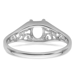 14k White Gold Gemstone Ring Mounting (No Stone Included)