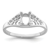 14k White Gold Gemstone Ring Mounting (No Stone Included)